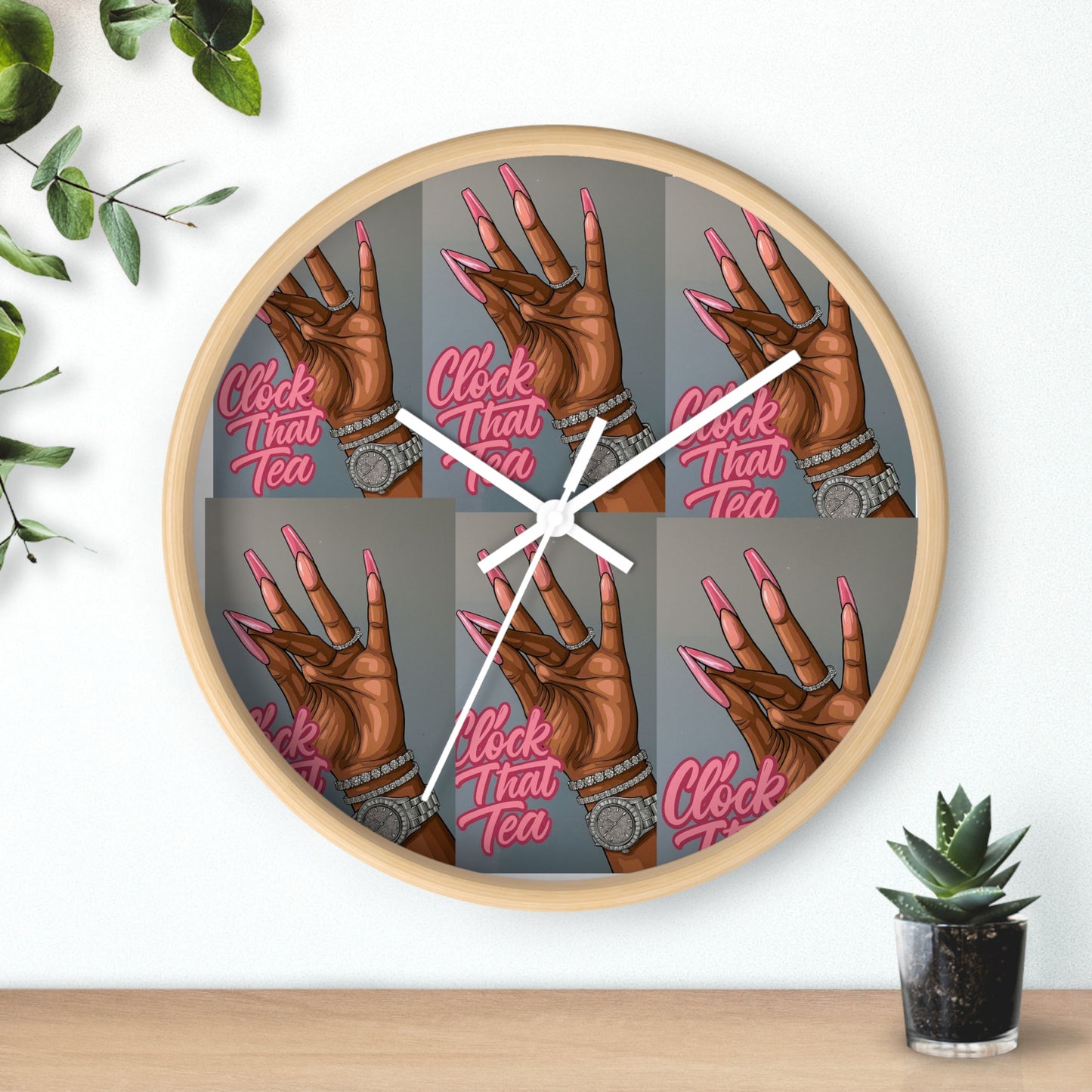 Trendy Wall Clock with 'Clock That Tea' Design - Chic Home Decor, Unique Gift Idea, Modern Wall Art, Stylish Timepiece