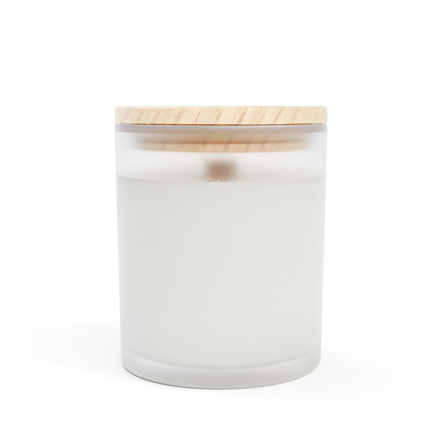 Naked Coconut Wax Candle - 11oz Frosted Glass with Natural Wood Lid