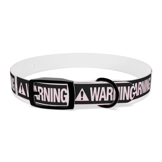 Warning Dog Collar - Stylish Pet Accessory, Dog Fashion, Personalized Gift, Pet Safety, Trendy Canine Gear
