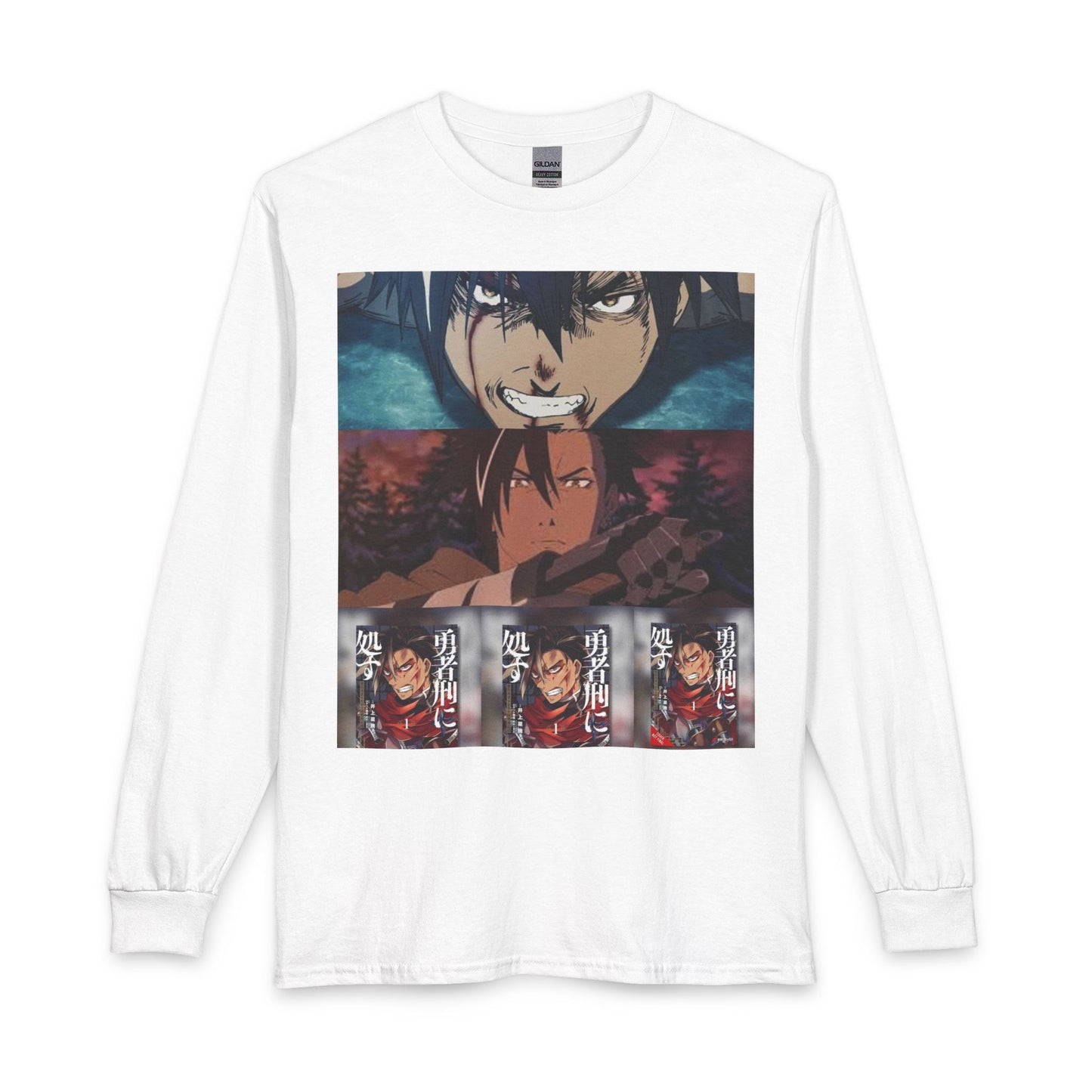 Anime Crew Long Sleeve Shirt — Bold Character Collage Graphic