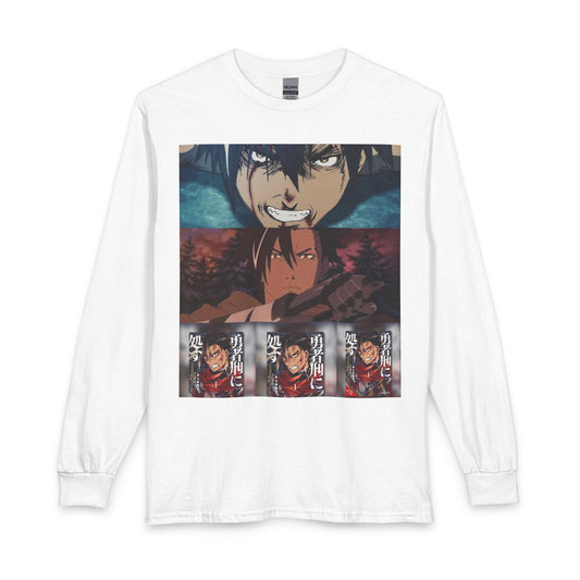 Anime Crew Long Sleeve Shirt — Bold Character Collage Graphic