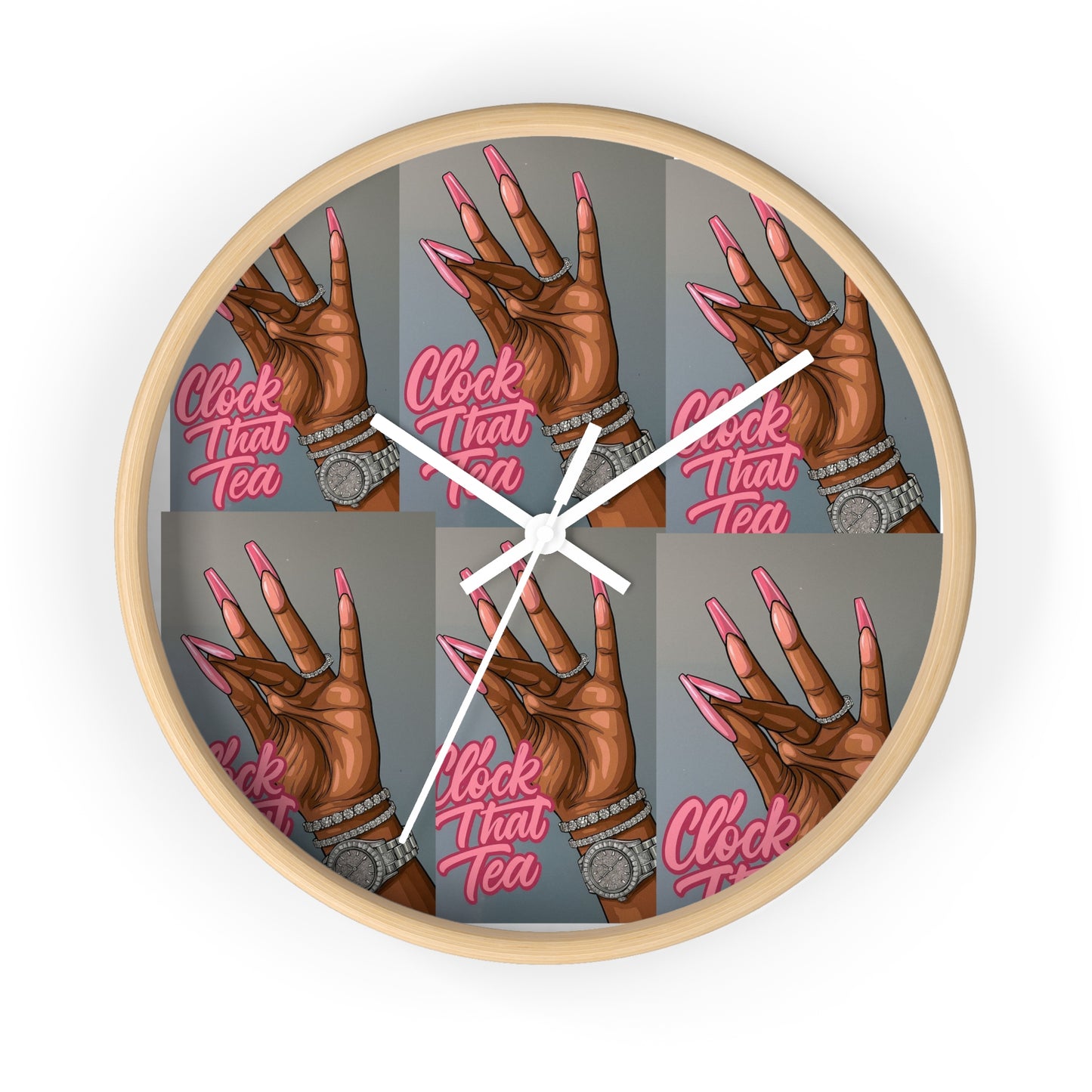 Trendy Wall Clock with 'Clock That Tea' Design - Chic Home Decor, Unique Gift Idea, Modern Wall Art, Stylish Timepiece