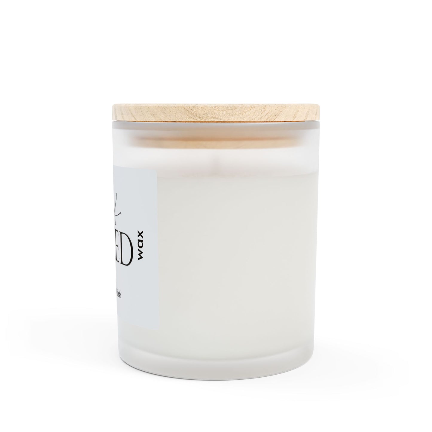 Naked Coconut Wax Candle - 11oz Frosted Glass with Natural Wood Lid