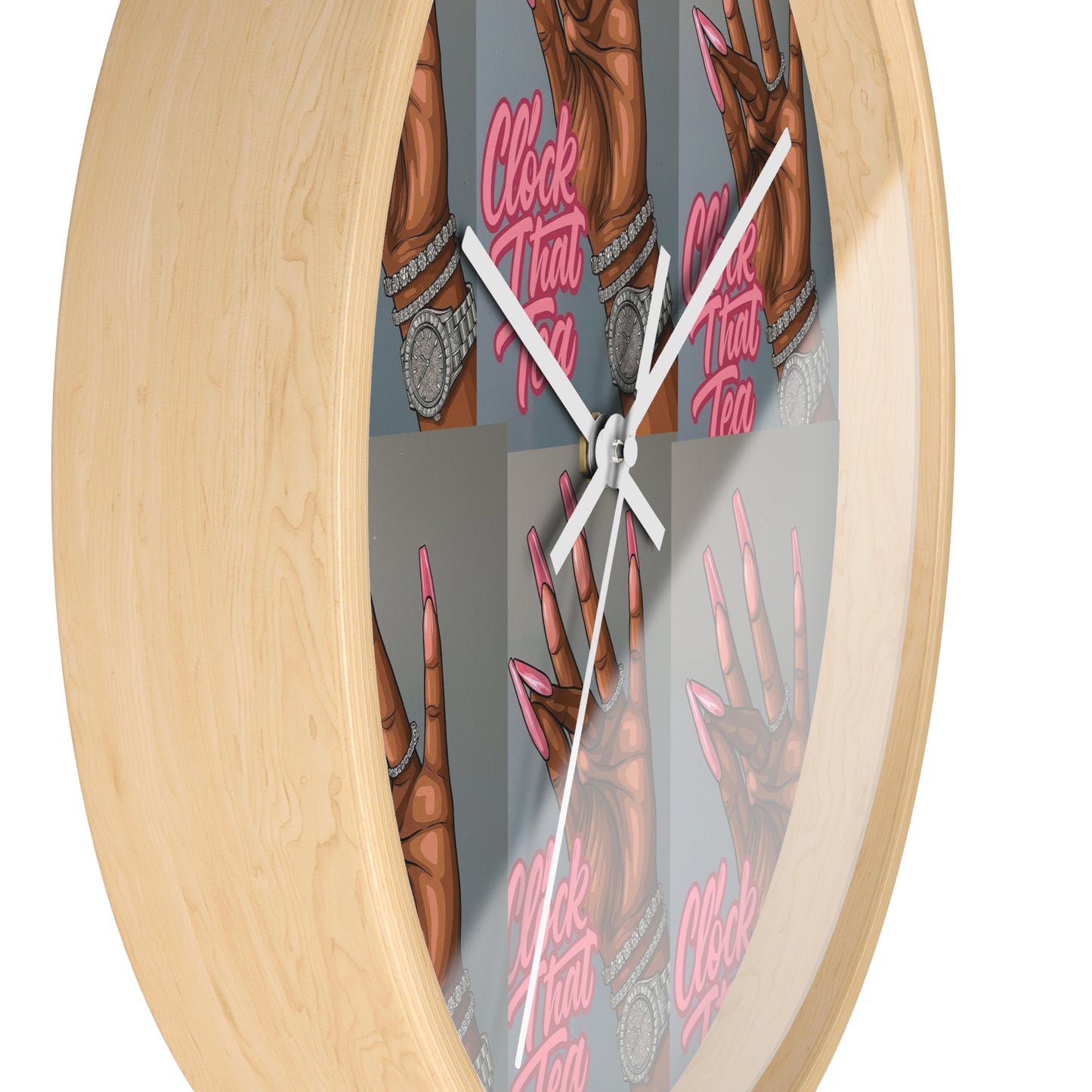Trendy Wall Clock with 'Clock That Tea' Design - Chic Home Decor, Unique Gift Idea, Modern Wall Art, Stylish Timepiece