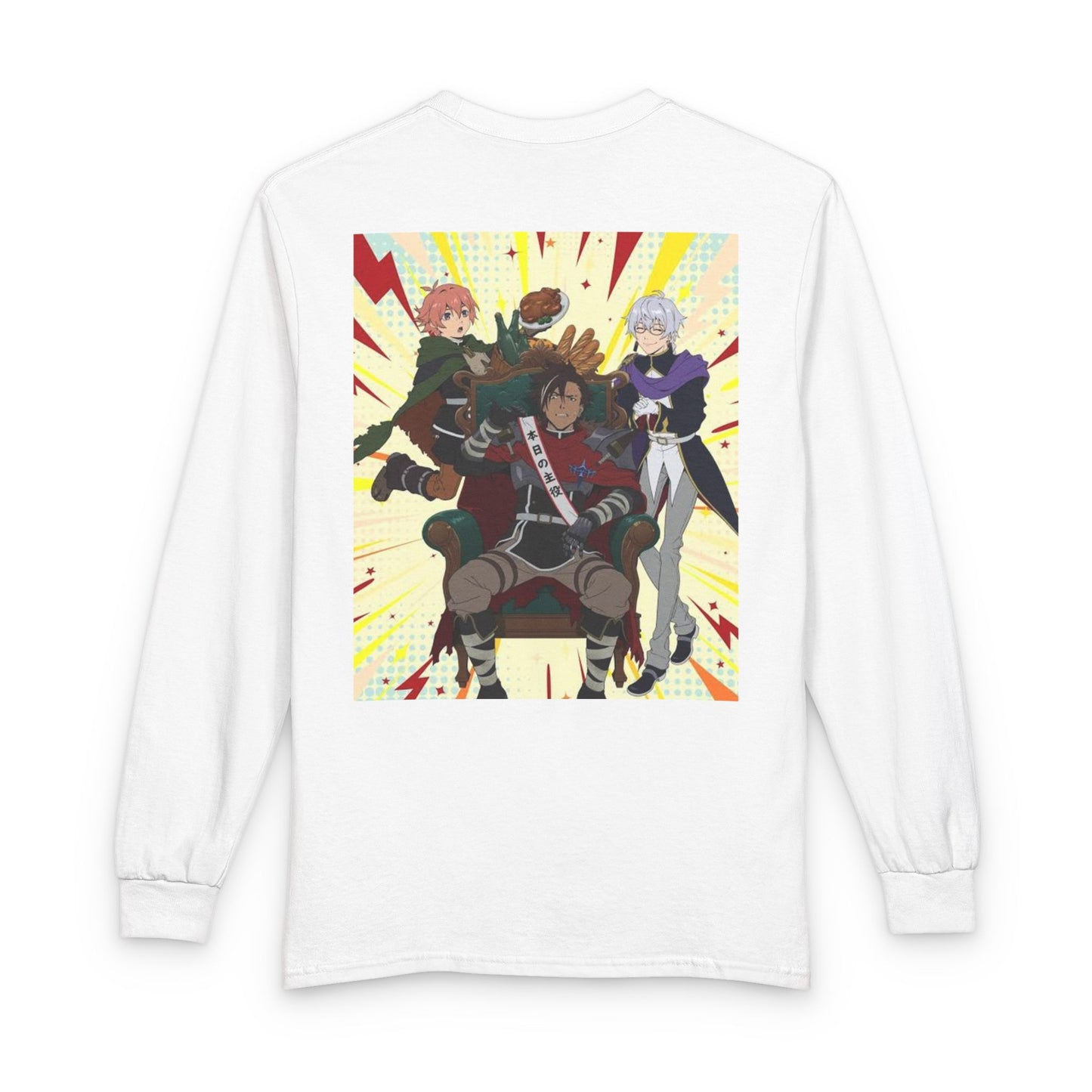 Anime Crew Long Sleeve Shirt — Bold Character Collage Graphic