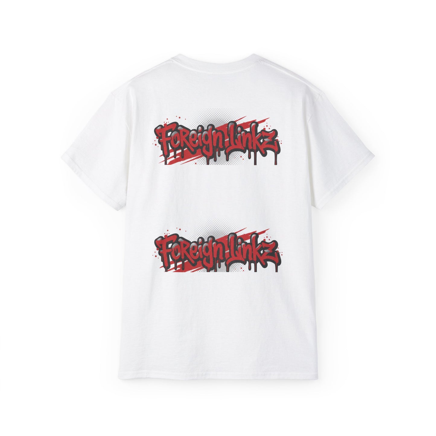 Graphic Tee — "Foreign Linkz" Red Graffiti Swirl