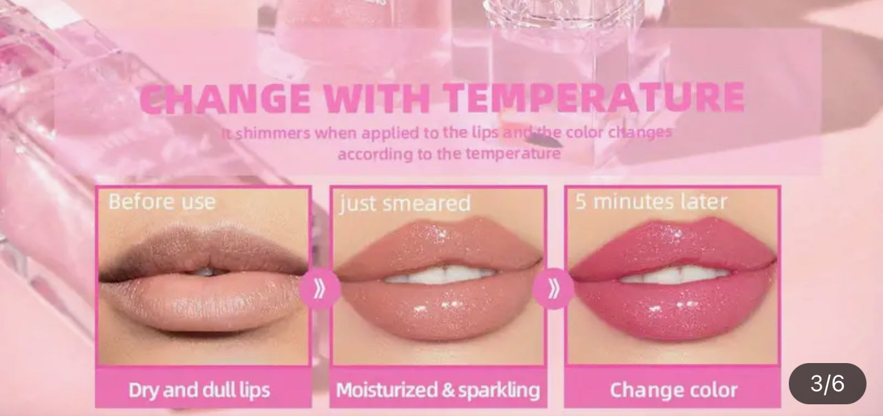 Color changing lip gloss